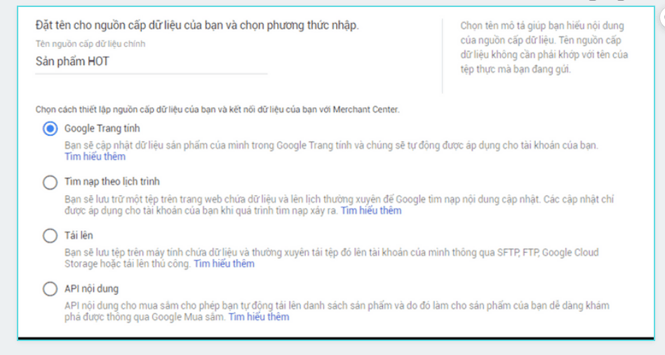 hướng dẫn cài đặt google shopping