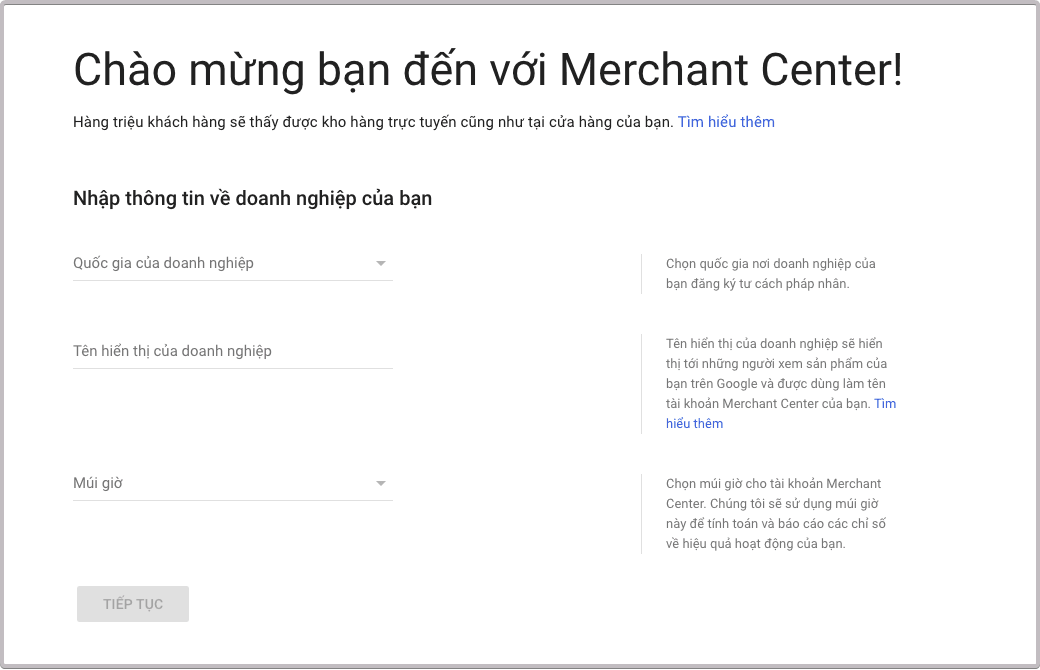 hướng dẫn cài đặt google shopping