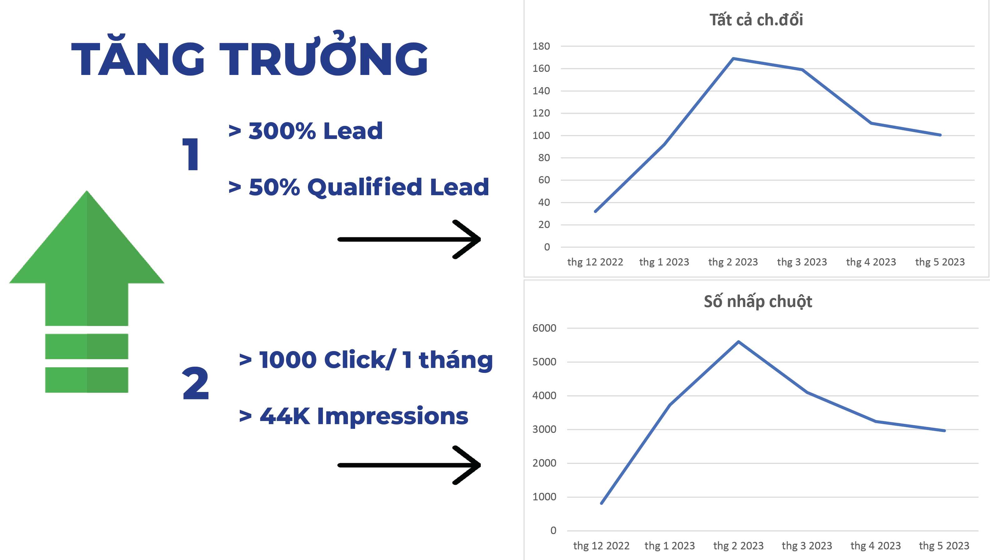 Thông số tăng trưởng qua quảng cáo và SEO 